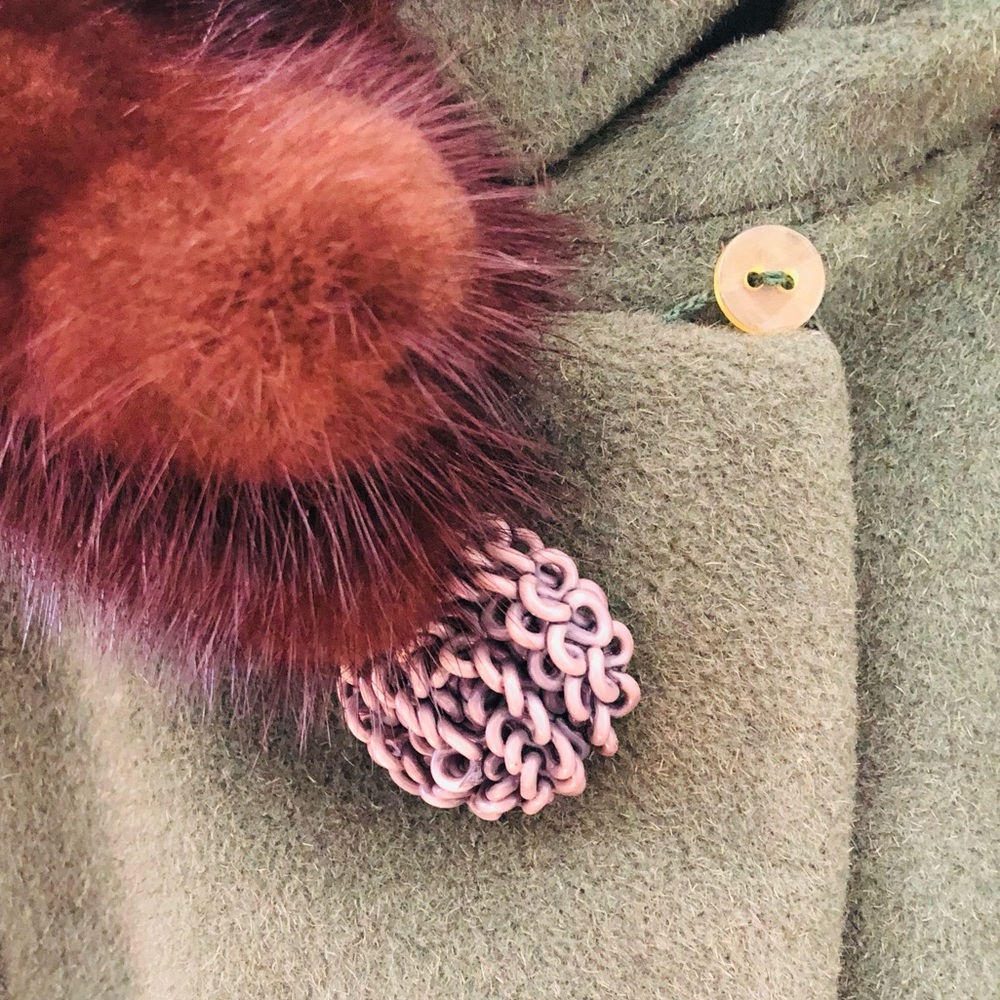 Vintage Fur Collar Car Coat Loomed in California - Picture 9 of 16